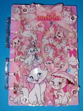 New! A7 Marie Pink Cat Acrylic Shaker Notebook